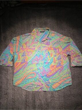 Lauren Ralph Lauren Psychedelic Button Up